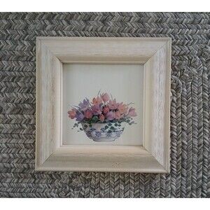 Still Life Watercolor Print Wall Art Decor Flowers in a Pot Farmhouse Country 7"